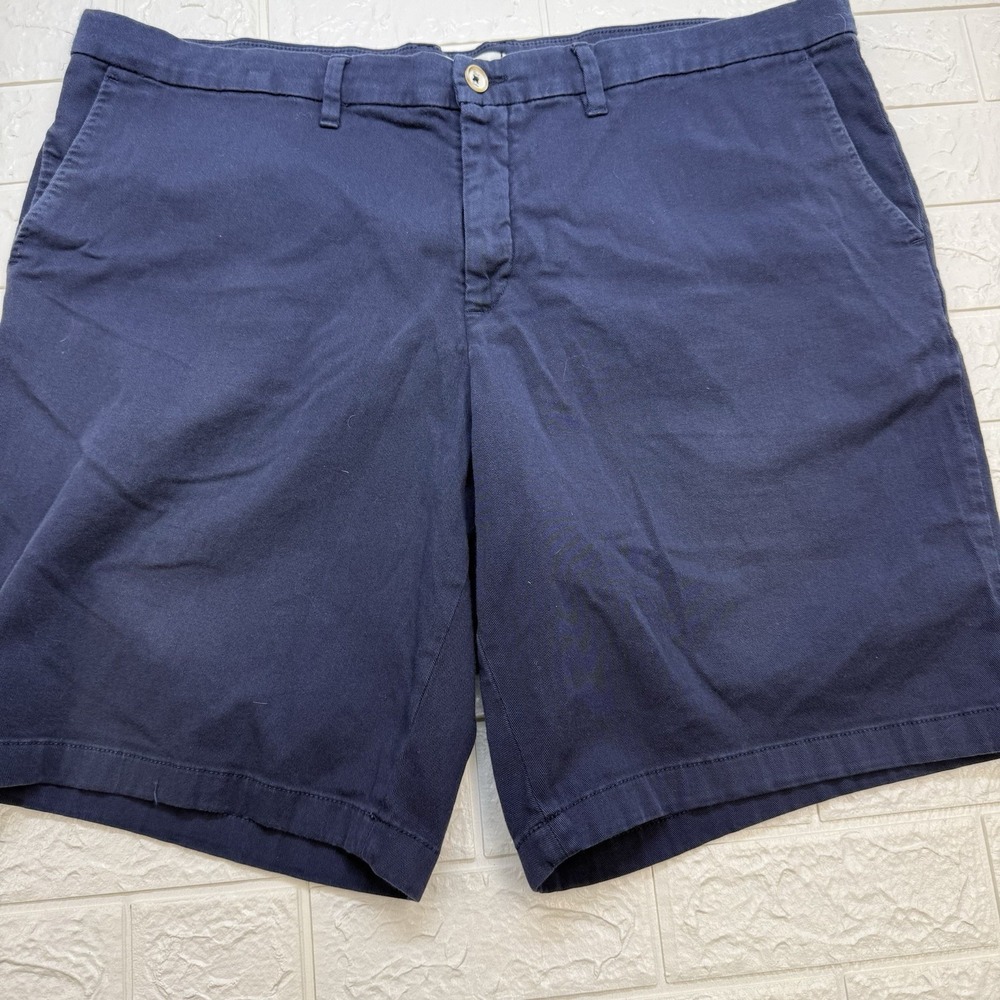 Robert Graham Chino Shorts Mens 40 Navy Blue Classic Solid Fit Summer Golf